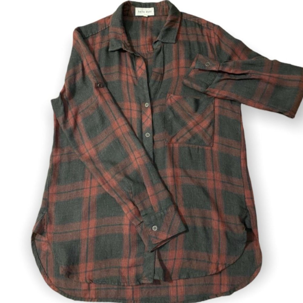 Bella Dahl Plaid Flannel Button Down Shirt Small